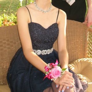 Navy blue homecoming or prom dress